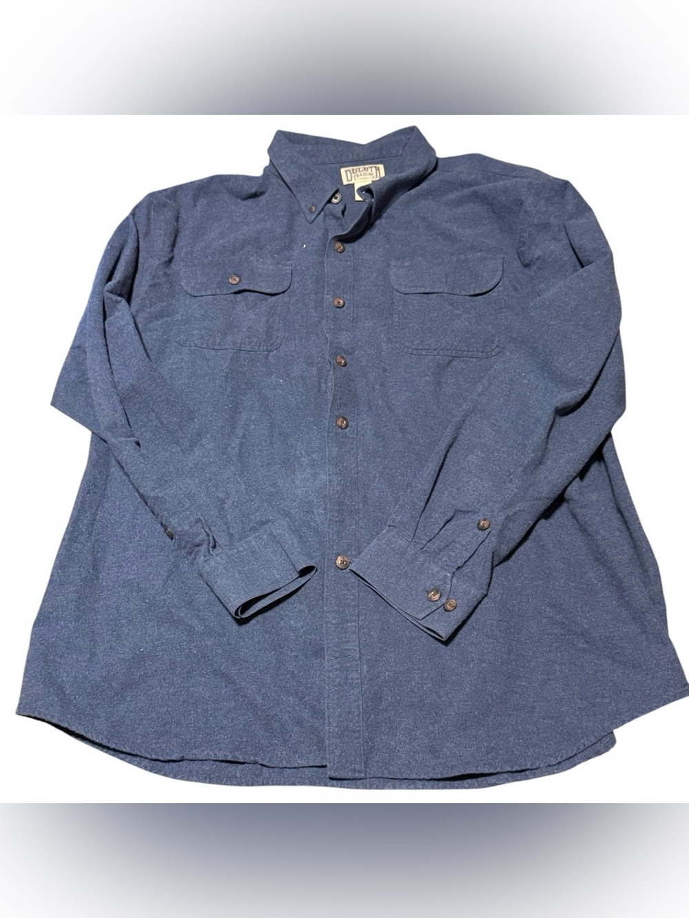 Duluth Trading Co Men's 2XLT (XXL TALL) Flannel Chamois Shirt Blue Long Sleeve